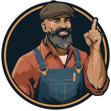 Your friendly handyman guide, pointing to the list