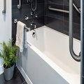 Grab bars around bathtub surround